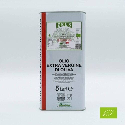 Olio Extravergine di Oliva BIOLOGICO Zeus Sicilia – 5 Litri