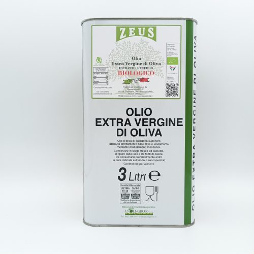 olio evo bio zeus lattina da 3 lt