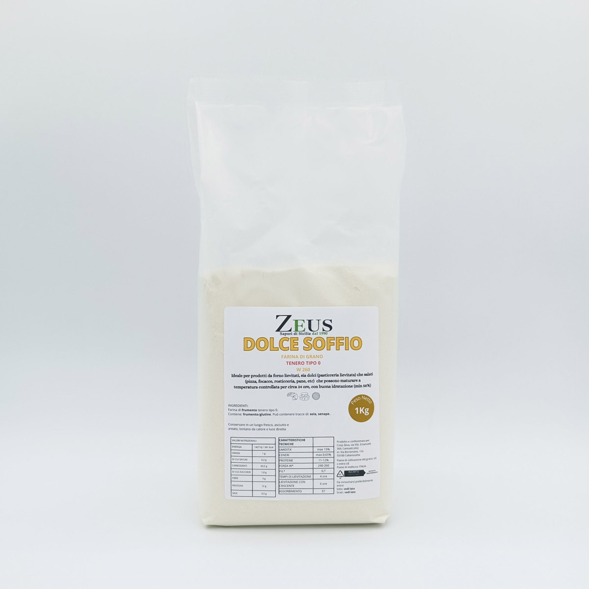 Farina Di Grano Tenero tipo 0 Dolce Soffio per DOLCI - Farina Artigianale Siciliana 1 kg