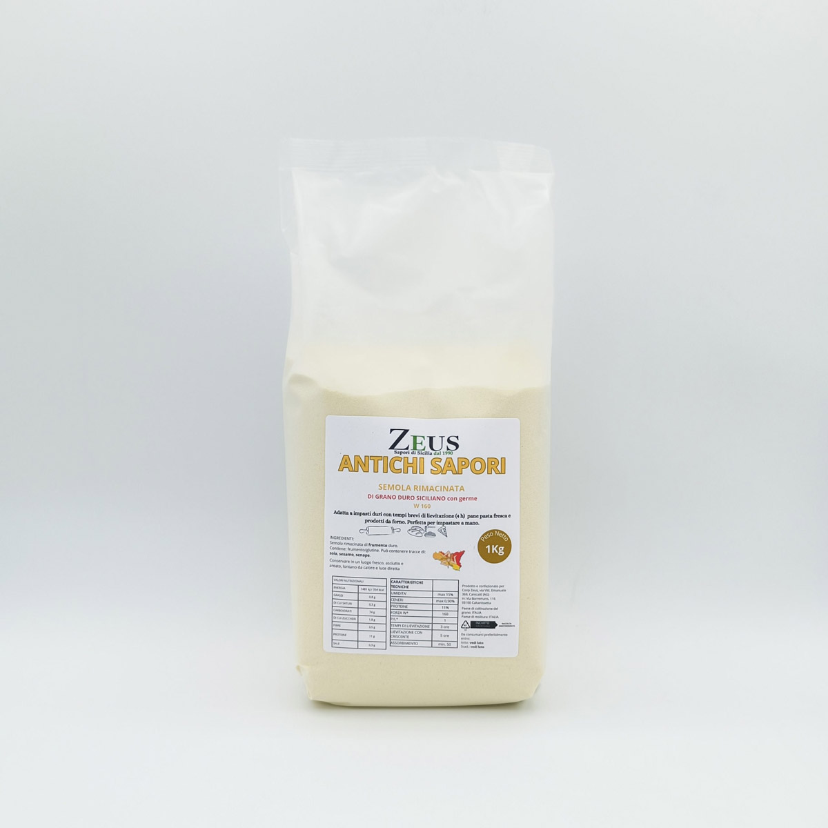 Semola di Grano Duro Antichi Sapori per PANE E PIZZA - Semola Artigianale Siciliana 1 kg