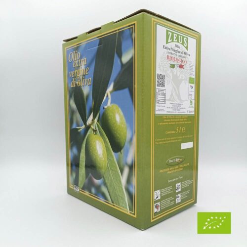 Olio Extravergine di Oliva BIOLOGICO Siciliano Zeus Sicilia – Bag in box 5 Litri