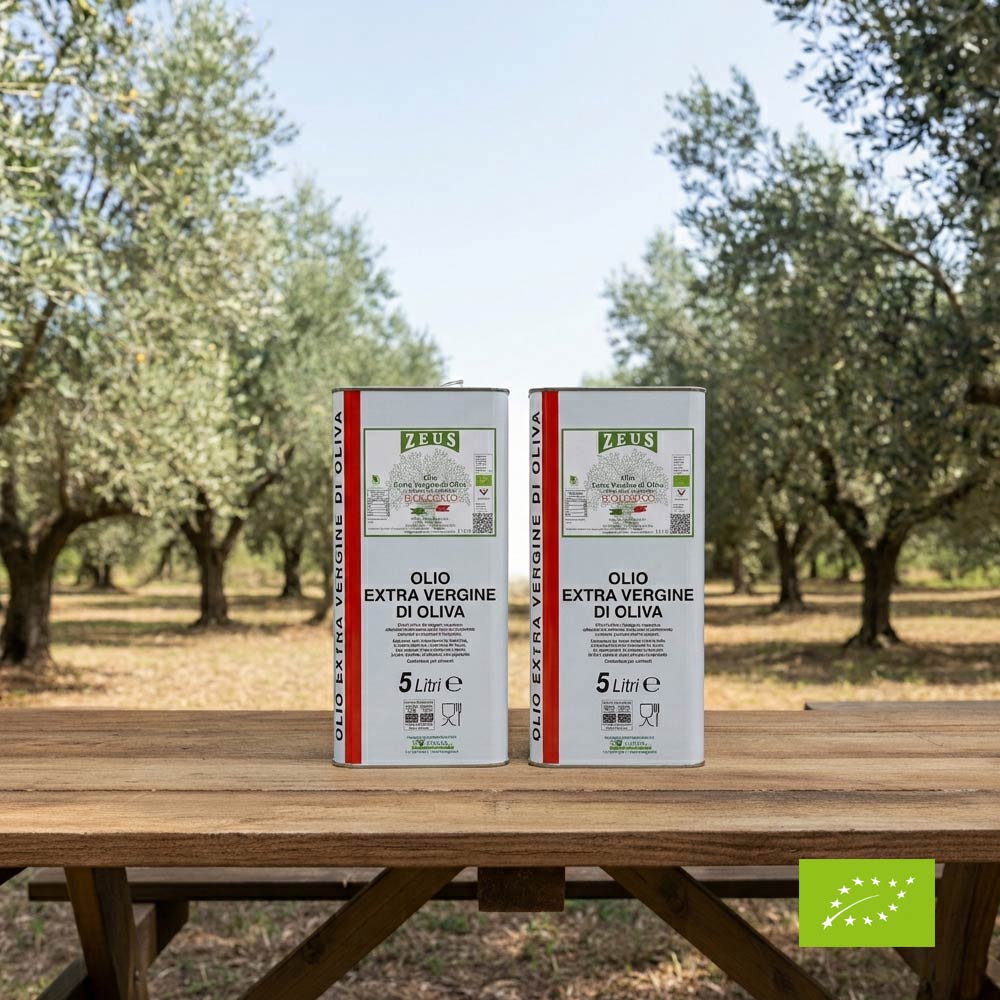 2x Olio Extravergine di Oliva BIOLOGICO Siciliano Zeus Sicilia – Lattine 5 Litri