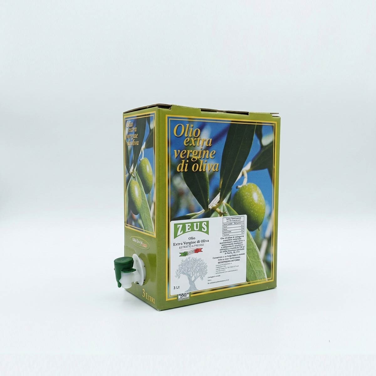 Olio Extravergine di Oliva Siciliano Zeus Sicilia – Bag in box 3 Litri
