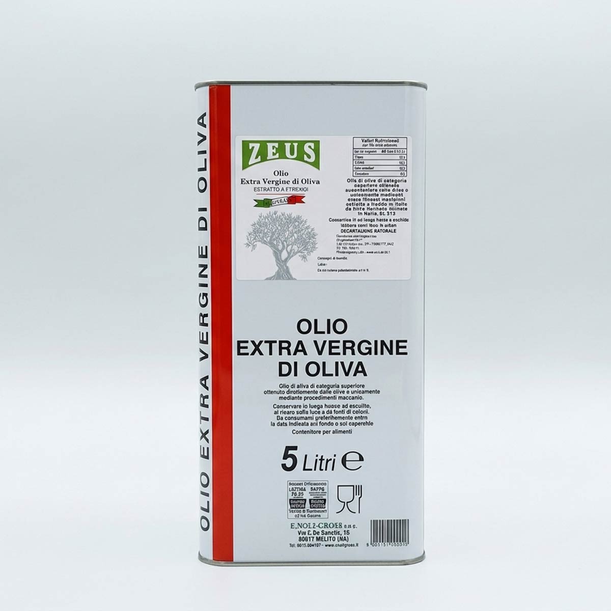 Olio Extravergine di Oliva Siciliano Zeus Sicilia - Lattina 5 Litri