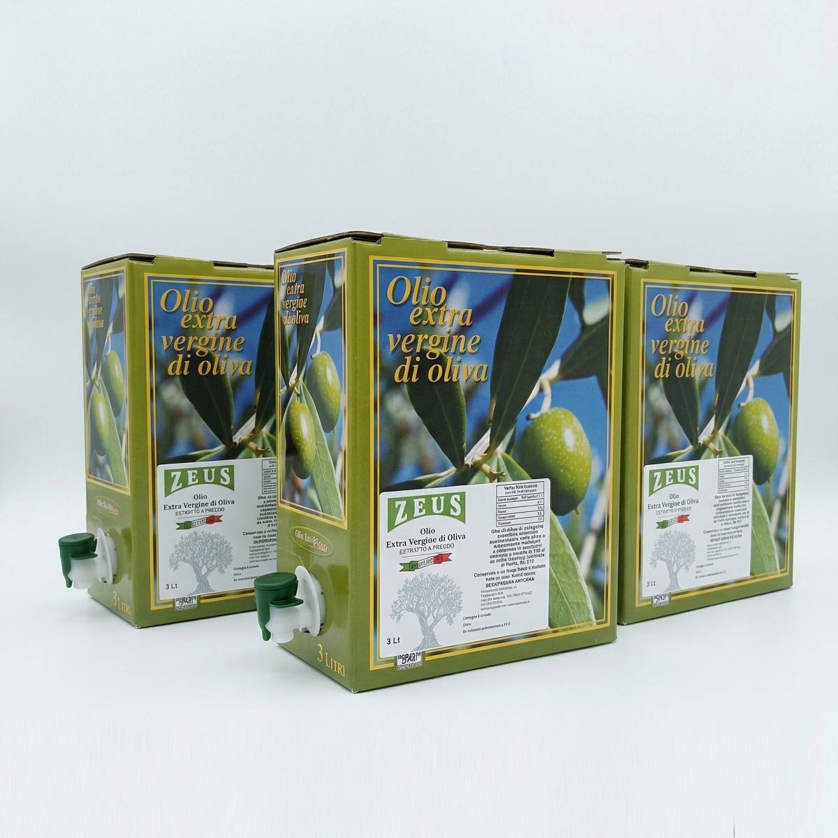 3X Olio Extravergine di Oliva Siciliano Zeus Sicilia – Bag in box 3 Litri